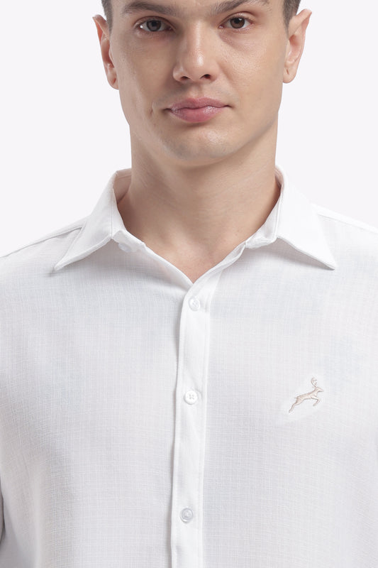 Pure White | Linen Blend | Full Sleeve