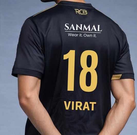 RCB JERSEY | BLACK | CHAMPION EDITION | ADULT HALF SLEEVE