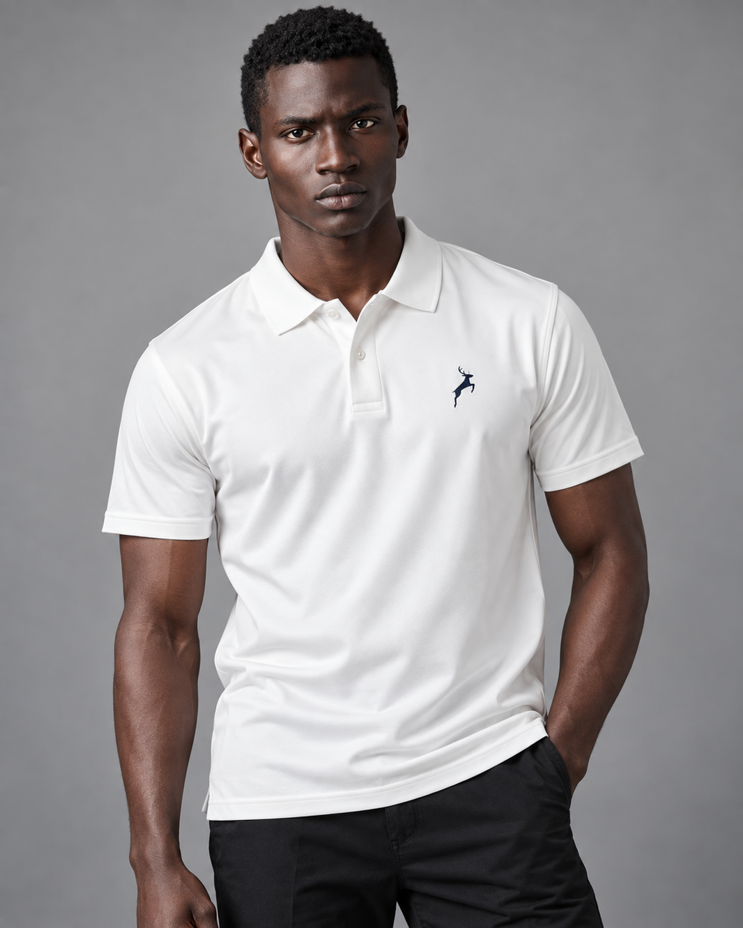 White | SANMAL Wrinkle-Free Performance Polo
