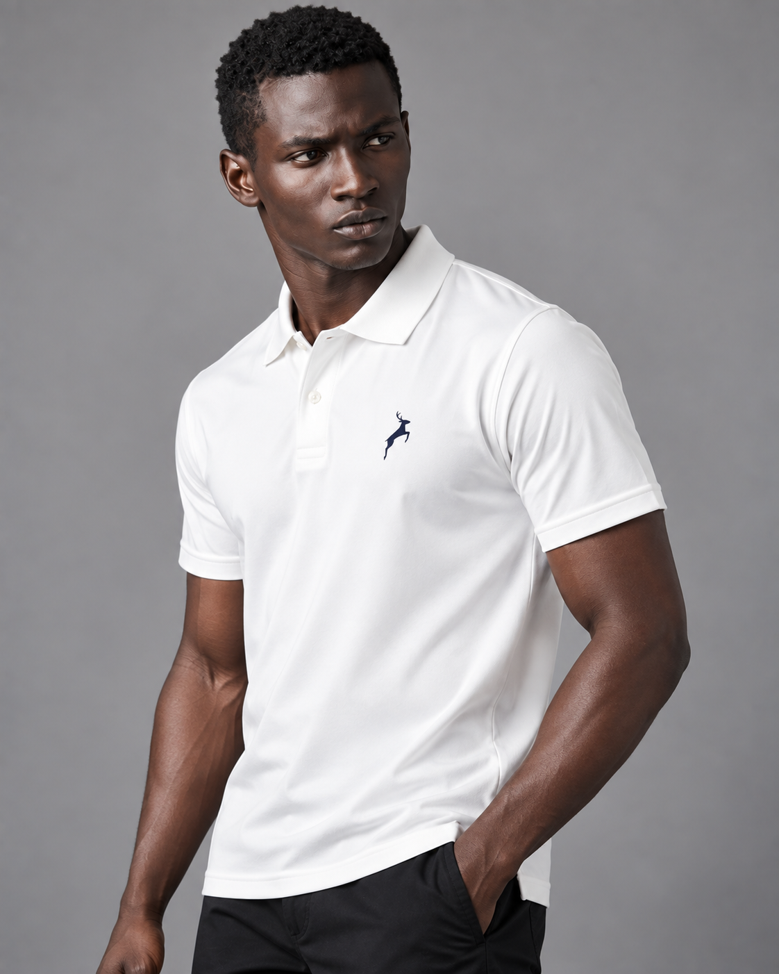 White | SANMAL Wrinkle-Free Performance Polo