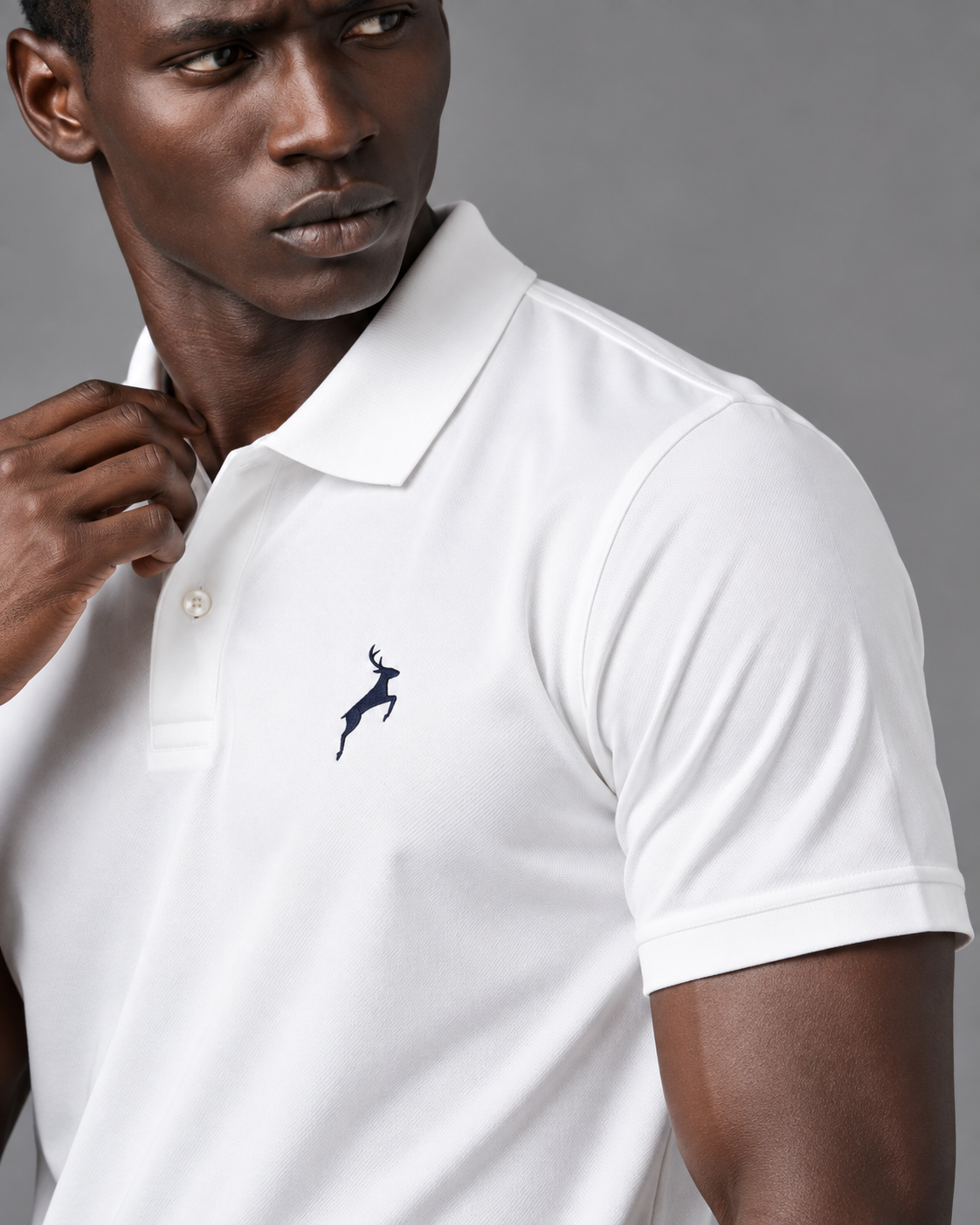 White | SANMAL Wrinkle-Free Performance Polo