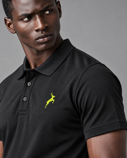 Black | SANMAL Wrinkle-Free Performance Polo