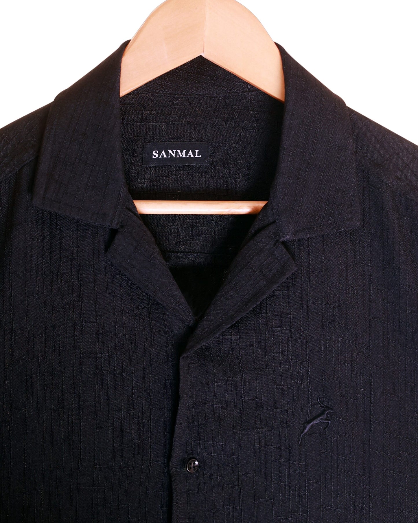 LINEN BLEND SLUB SHIRT | CLASSIC BLACK