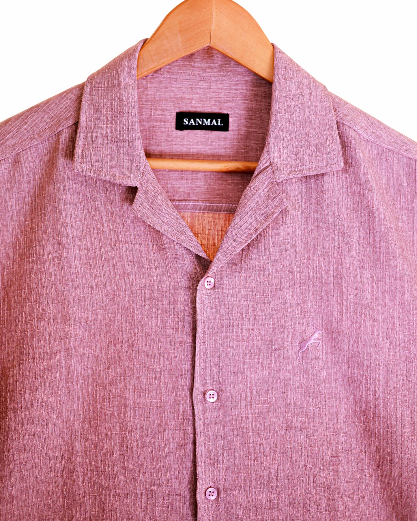 LINEN BLEND SLUB SHIRT | DUSTY MAUVE