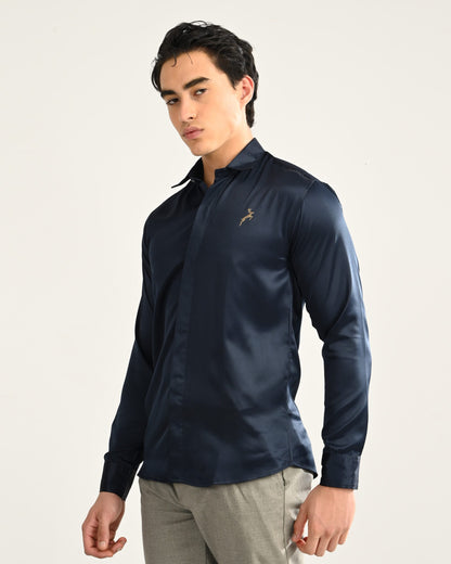Midnight Blue Slim Fit Luxury Wear