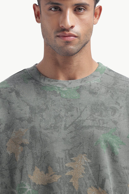 Relaxed Fit Interlock Unisex T-Shirt | Green Printed