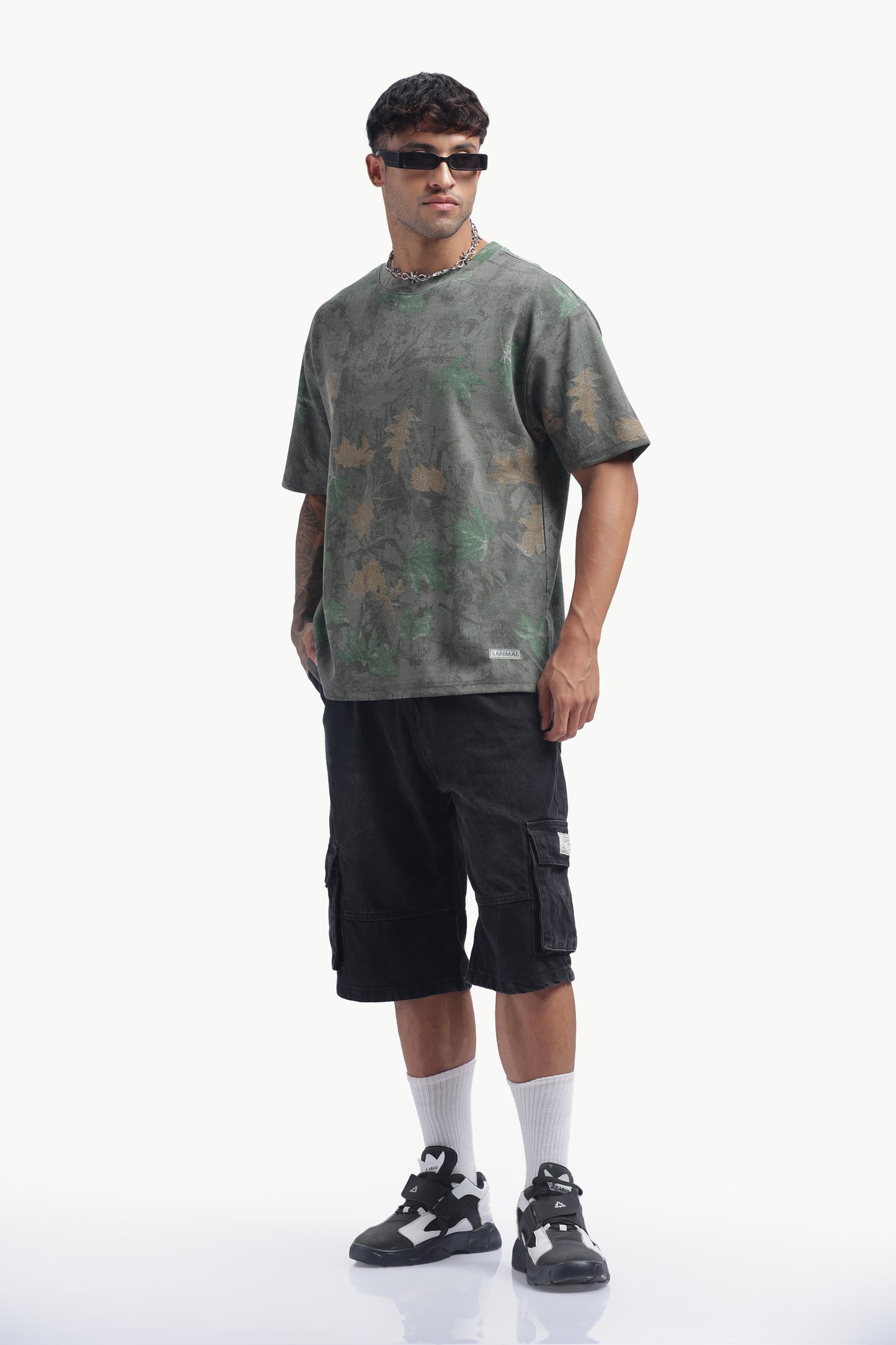 Relaxed Fit Interlock Unisex T-Shirt | Green Printed