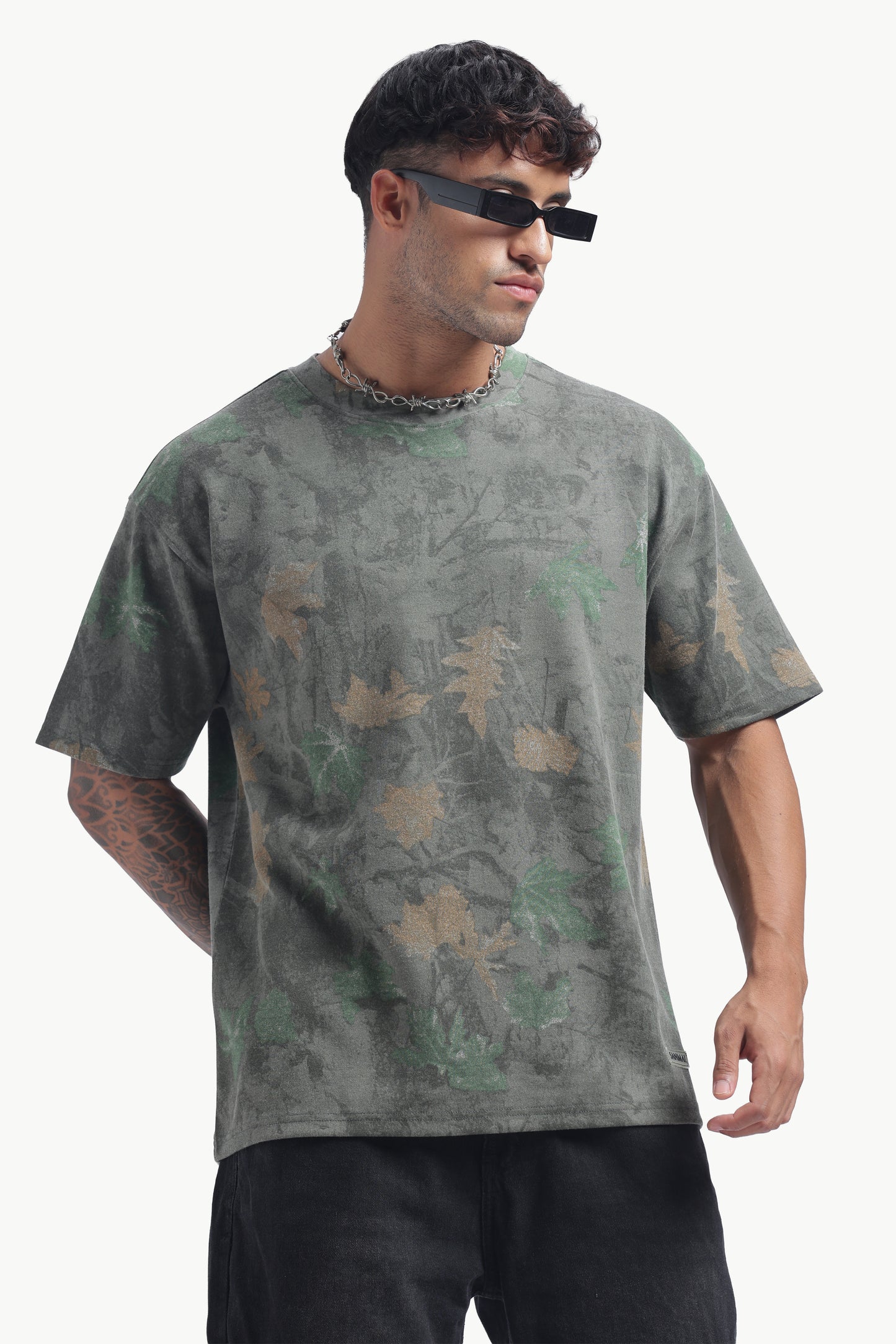 Relaxed Fit Interlock Unisex T-Shirt | Green Printed