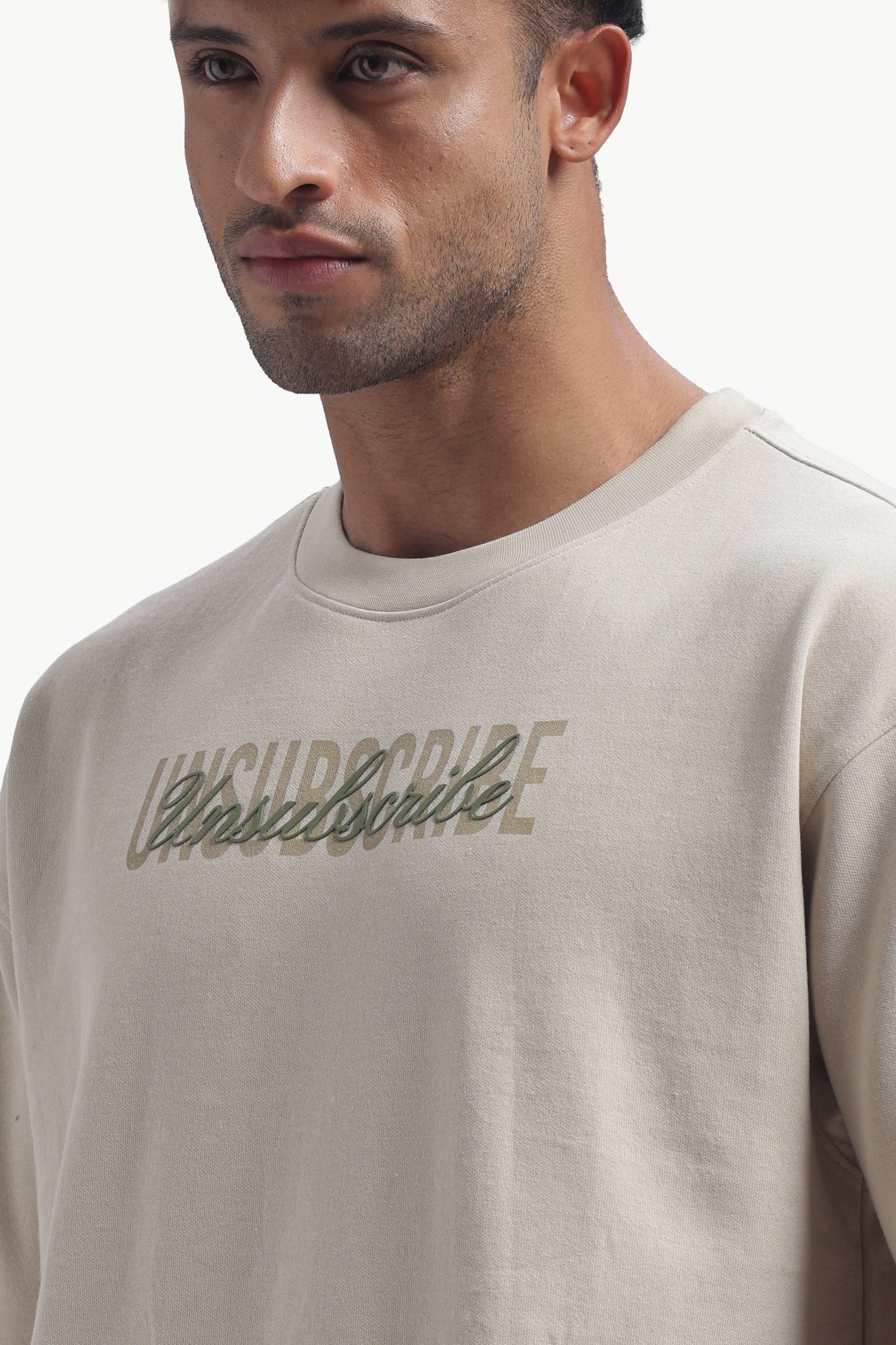 Relaxed Fit Interlock Unisex T-Shirt | Off-White with Unsubscribe HD Print