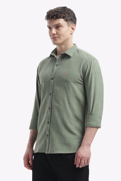 Olive green | Linen Blend | Full Sleeve