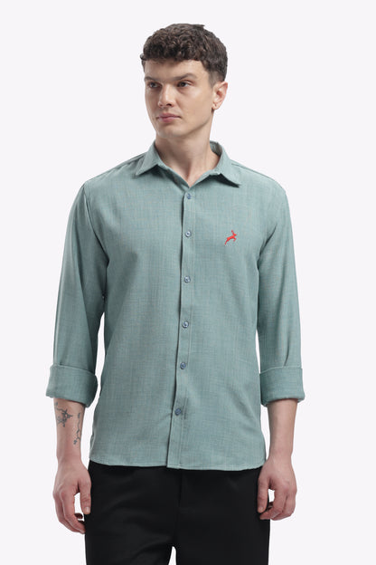 Light Sage Blue | Linen Blend | Full Sleeve