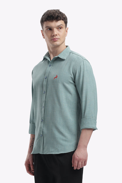 Light Sage Blue | Linen Blend | Full Sleeve