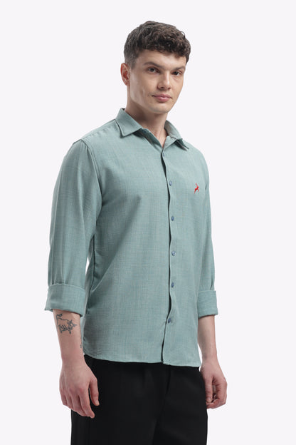 Light Sage Blue | Linen Blend | Full Sleeve