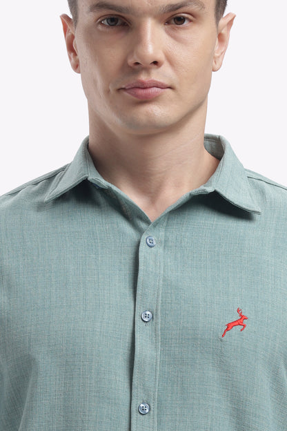 Light Sage Blue | Linen Blend | Full Sleeve