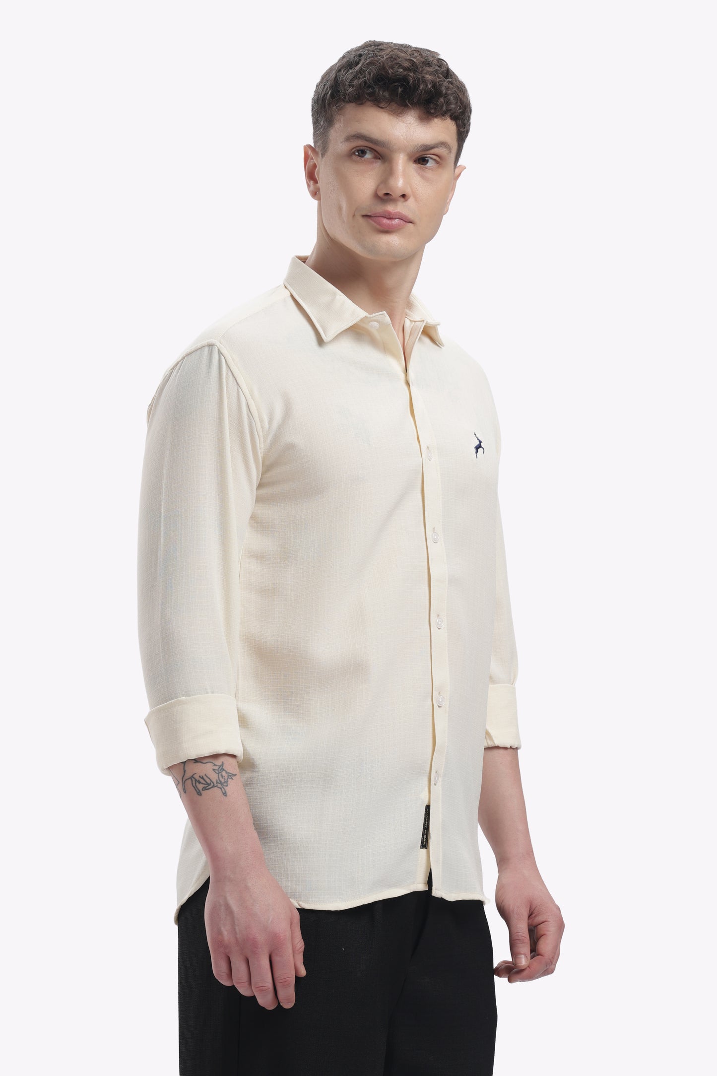 Cream Beige | Linen Blend | Full Sleeve