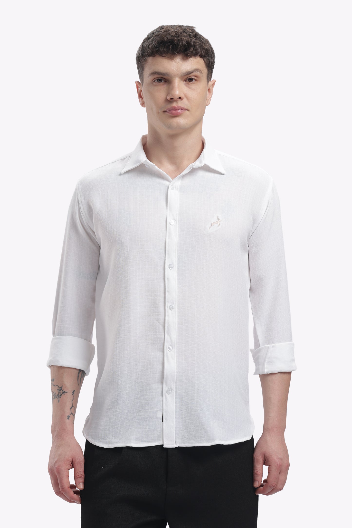 Pure White | Linen Blend | Full Sleeve