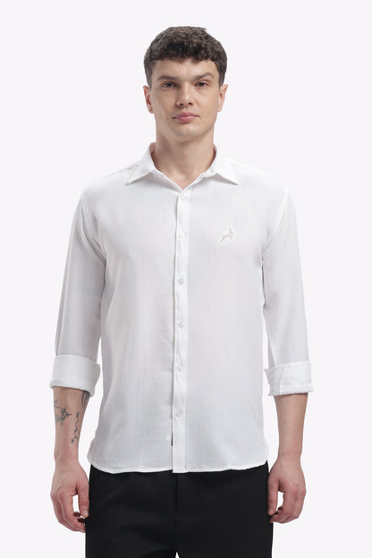 Pure White | Linen Blend | Full Sleeve