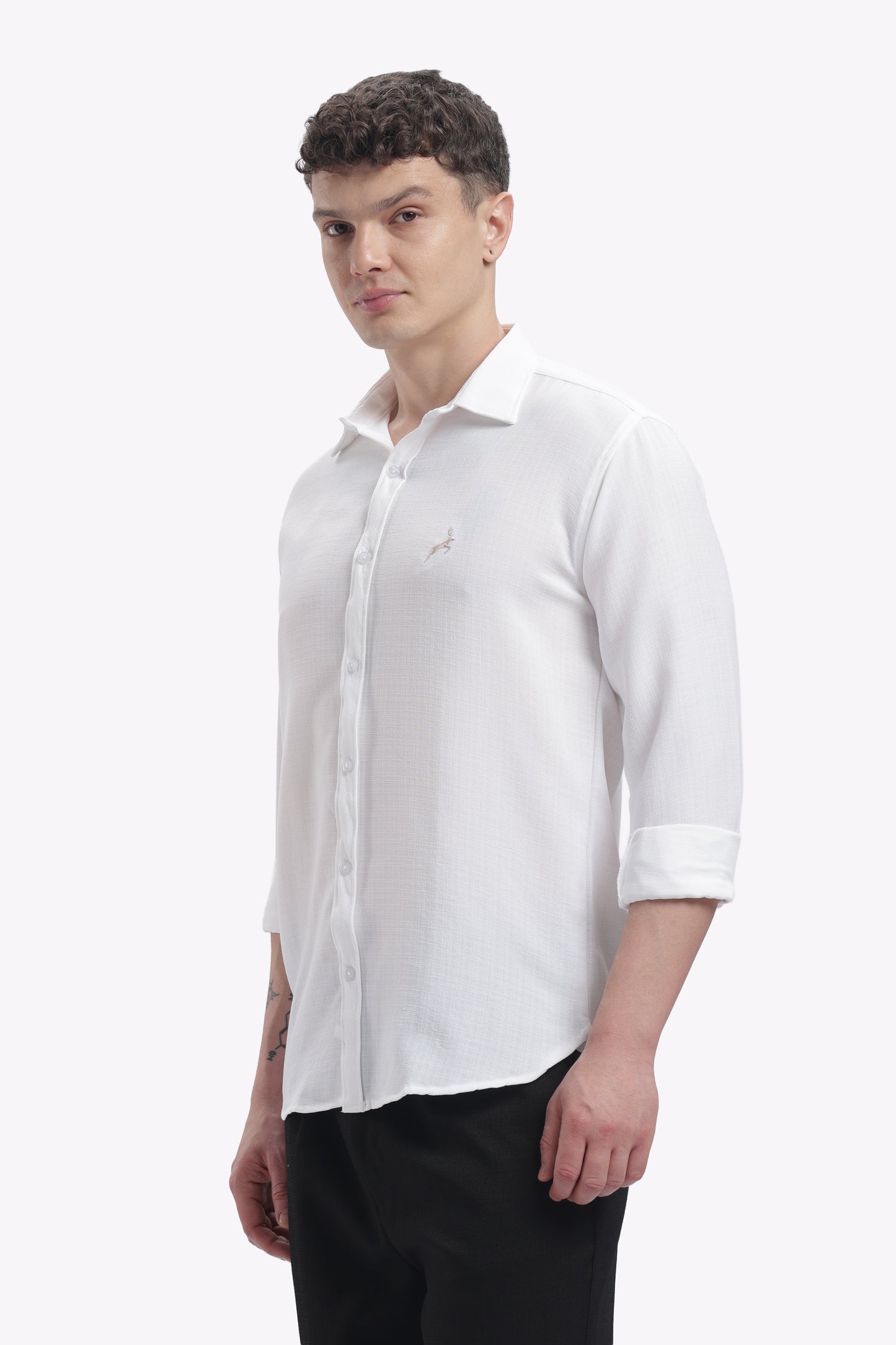 Pure White | Linen Blend | Full Sleeve