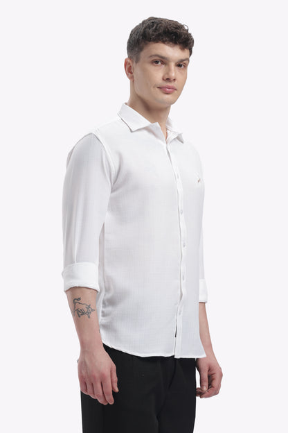 Pure White | Linen Blend | Full Sleeve