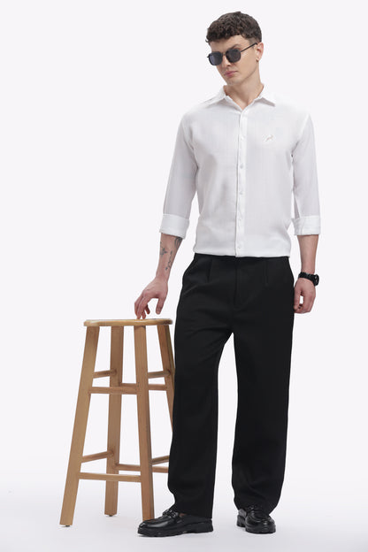 Pure White | Linen Blend | Full Sleeve