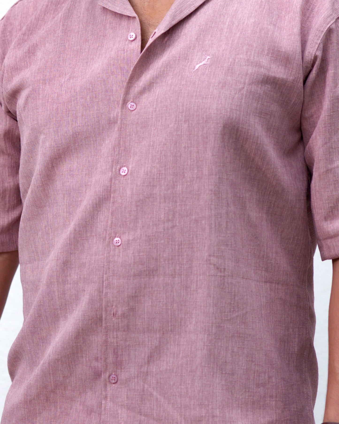 LINEN BLEND SLUB SHIRT | DUSTY MAUVE