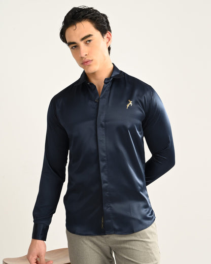 Midnight Blue Slim Fit Luxury Wear