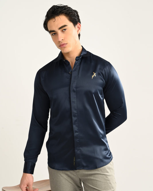 Midnight Blue Slim Fit Luxury Wear