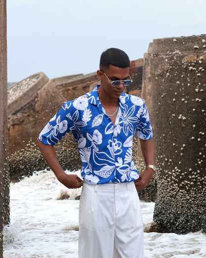 PREMIUM PRINTED RAYON SHIRT | BREEZY BLUE