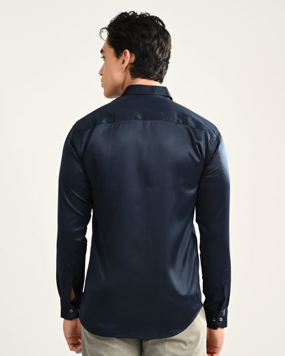 Midnight Blue Slim Fit Luxury Wear