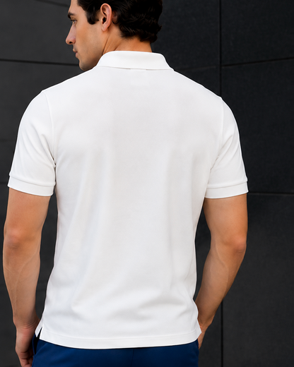 White Executive Cotton Polo