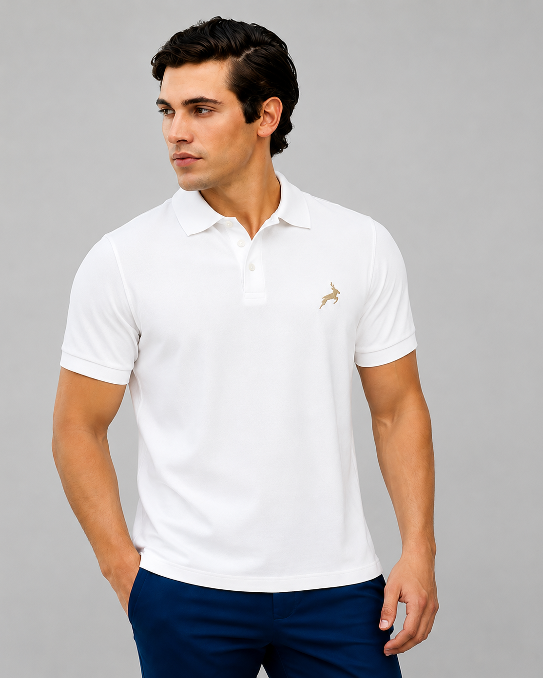 White Executive Cotton Polo