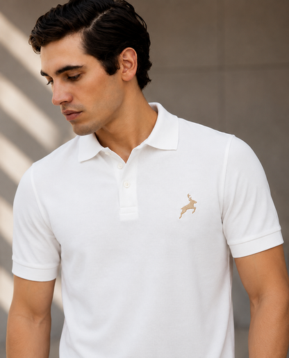 White Executive Cotton Polo