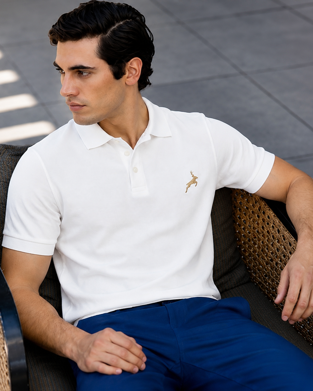 White Executive Cotton Polo
