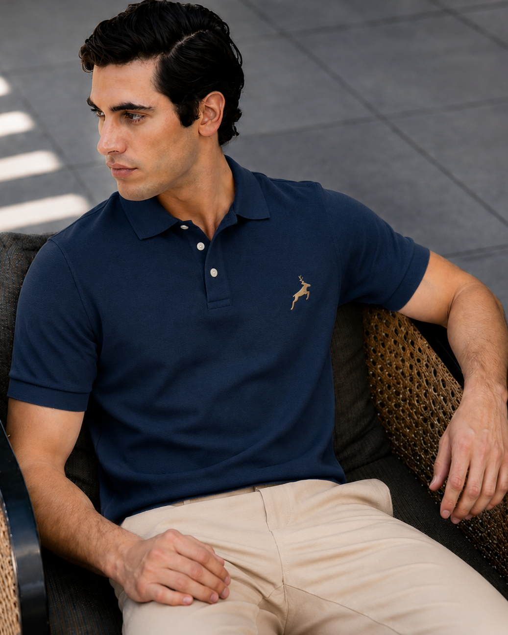 Old Navy Blue Executive Cotton Polo