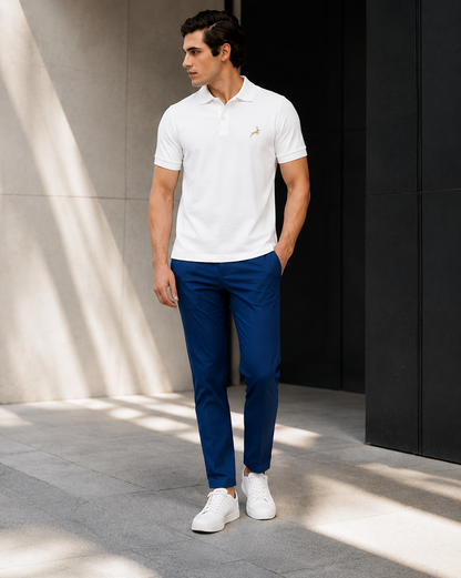 White Executive Cotton Polo