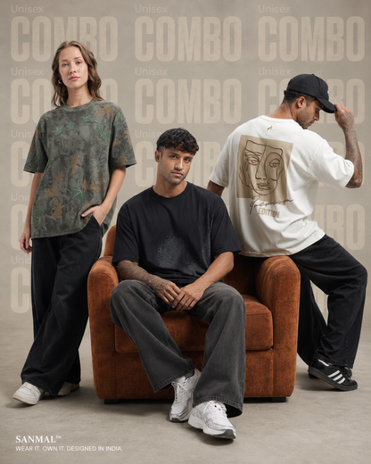 COMBO 2 - Relaxed Fit Interlock Unisex T-Shirts