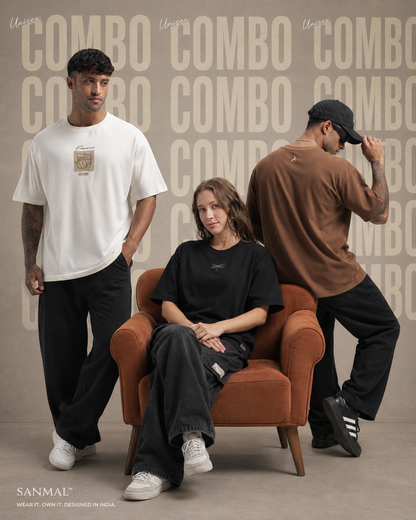 COMBO 4 - Relaxed Fit Interlock Unisex T-Shirts