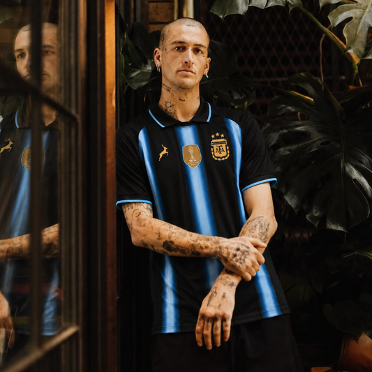 ARGENTINA FC JERSEY | BLACK | CHAMPION EDITION | ADULT HALF SLEEVE