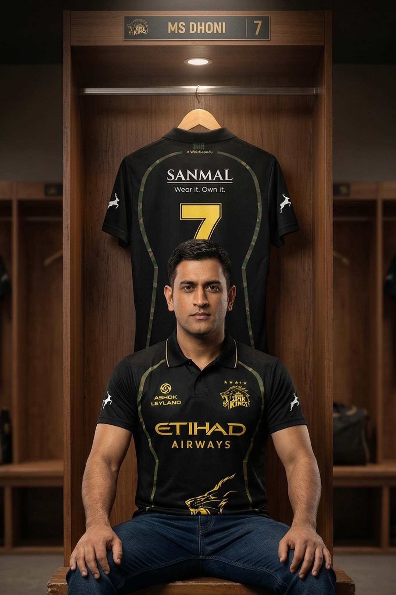 CHENNAI SUPER KINGS JERSEY | NEW EDITION | ADULT HALF SLEEVE | BLACK