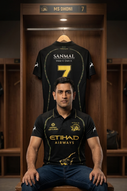 CHENNAI SUPER KINGS JERSEY | NEW EDITION | ADULT HALF SLEEVE | BLACK