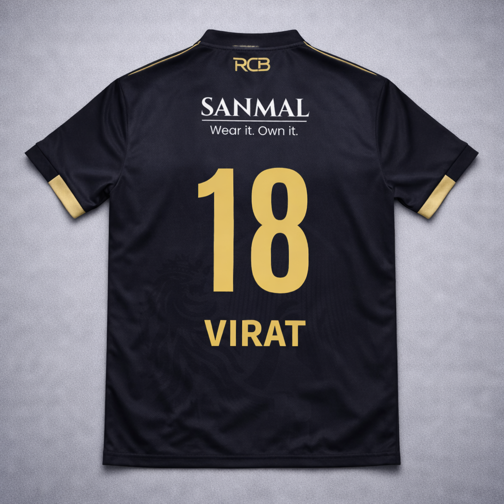 RCB JERSEY | BLACK | CHAMPION EDITION | ADULT HALF SLEEVE