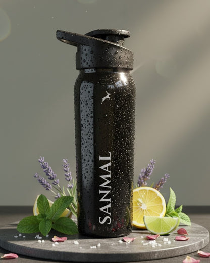 SANMAL 700 ml Plastic Water Bottle (Pack of 1, Black)