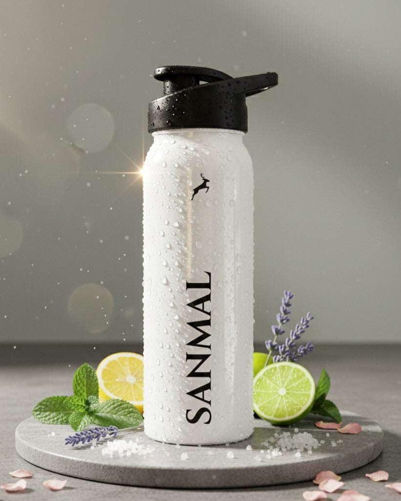 SANMAL 700 ml Plastic Water Bottle (Pack of 1, White)