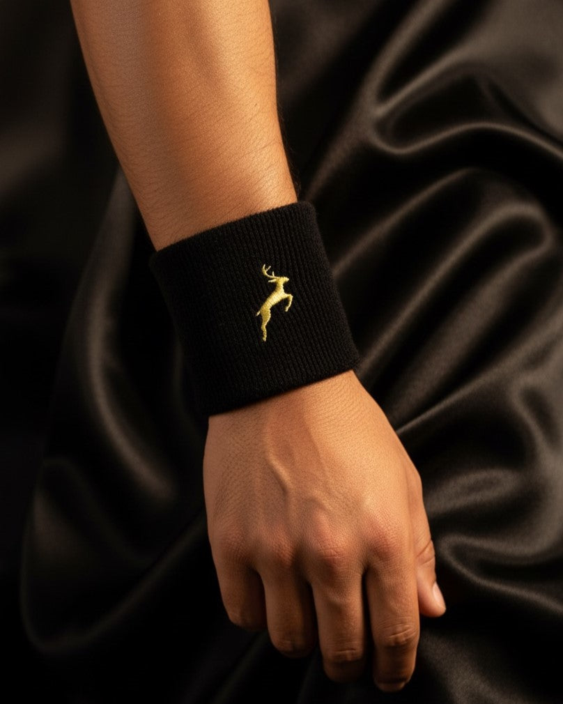 WRISTBAND SWEATBAND with Gold SANMAL Logo | 100% COTTON