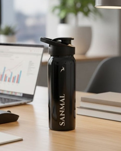 SANMAL 700 ml Plastic Water Bottle (Pack of 1, Black)