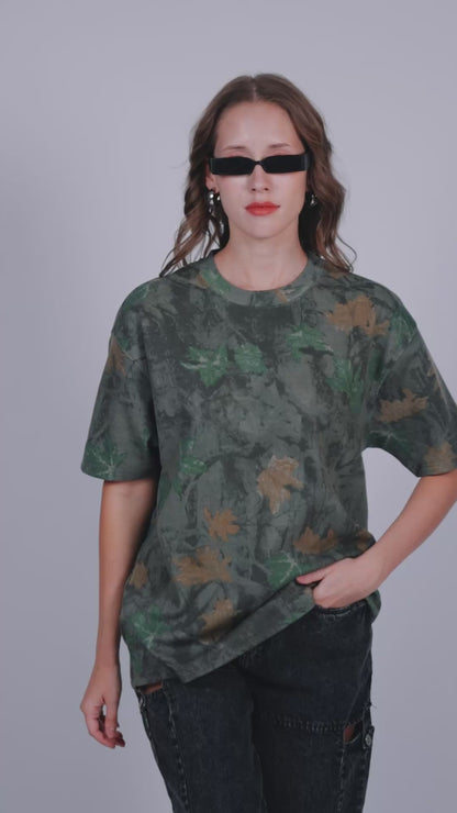 Relaxed Fit Interlock Unisex T-Shirt | Green Printed