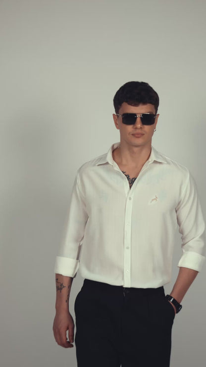 Pure White | Linen Blend | Full Sleeve